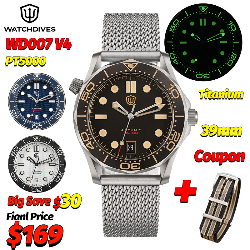 Plastic Dome Clear - Watchdives Wd007 V4 39Mm NTTD นาฬิกาอัตโนมัติ