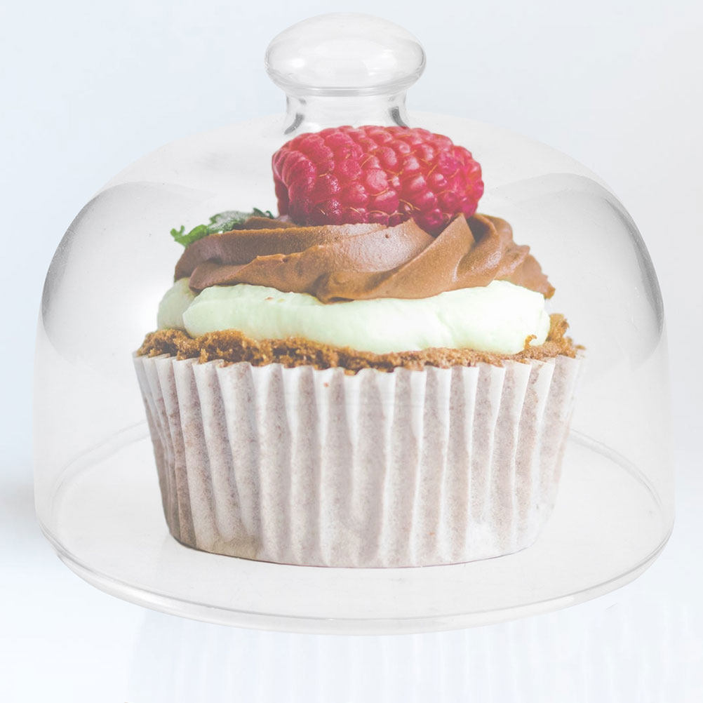 Plastic Dome Clear - ฝาครอบเค้กทรงกลมแก้วใส 2 ชิ้น ป้องกันฝุ่น รักษาความสด โปร่งใสสูง