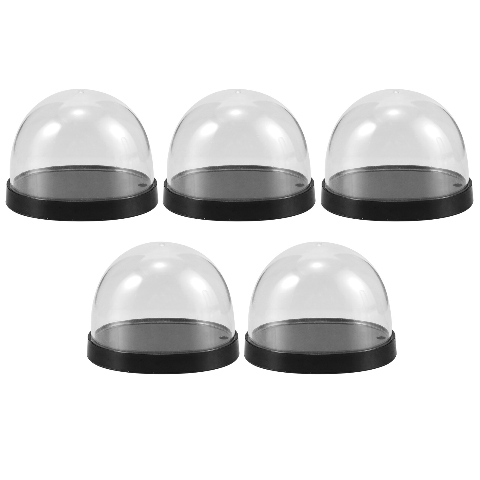 Plastic Dome Clear - ชุดโดมพลาสติกใสคุณภาพสูง 5 ชิ้น สำหรับตกแต่งดอกไม้ โดมโชว์สินค้าพร้อมฐานใส โคมแก้วใสสำหรับแจกัน