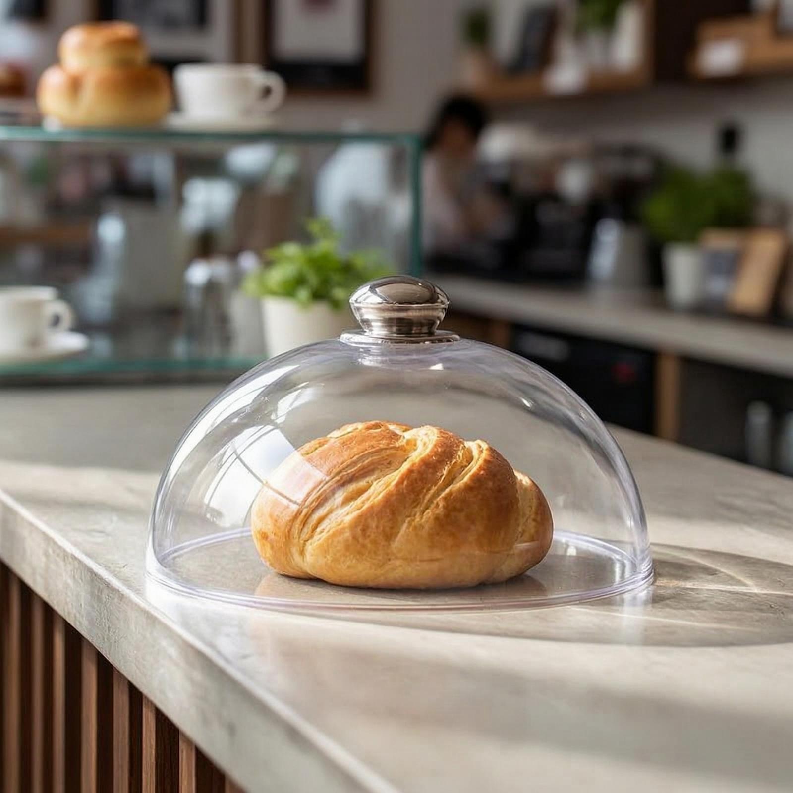 Plastic Dome Clear - ฝาครอบเค้กใสพร้อมปุ่มหมุนสำหรับผู้ผลิตขนมหวาน, ผู้จัดเลี้ยง, บุฟเฟ่ต์, ร้านเบเกอรี่, ร้านอาหาร