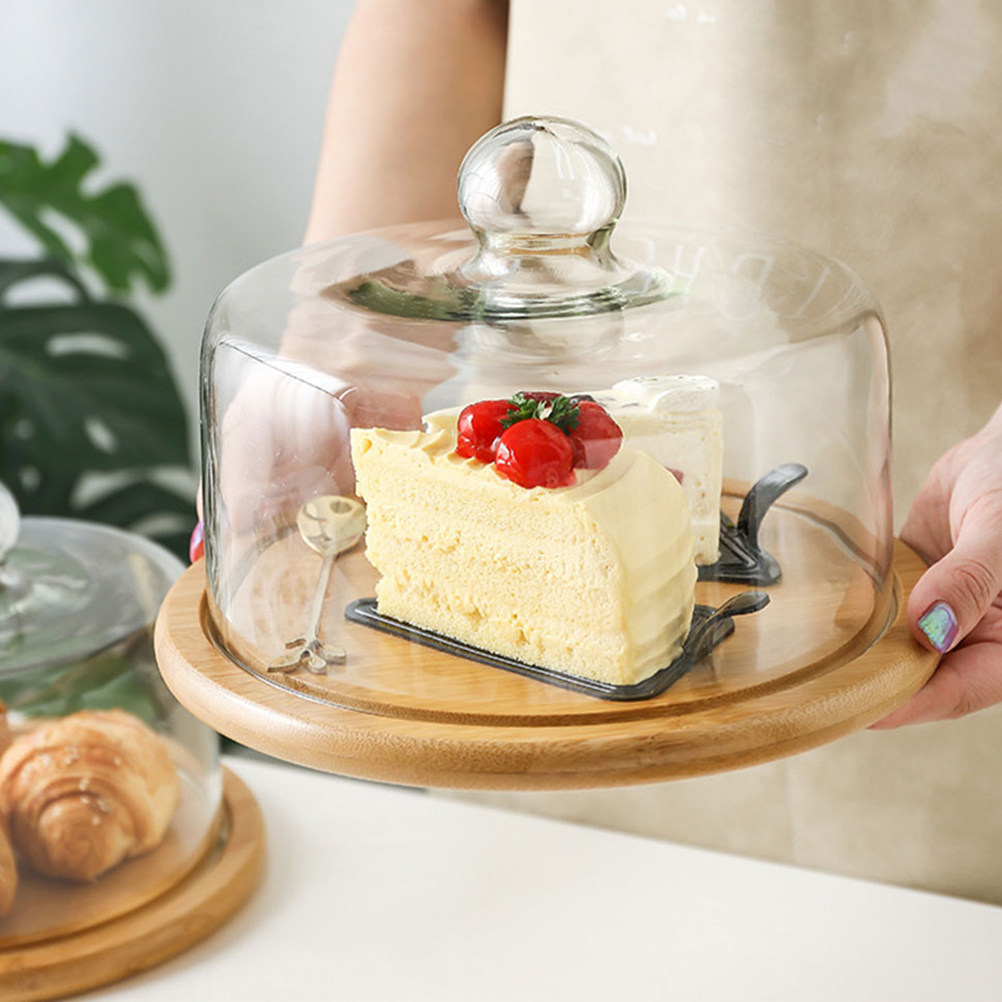 Plastic Dome Clear - ฝาครอบแก้วใสขนาด 18 ซม. สำหรับจานเค้ก ผลไม้ ขนมปัง